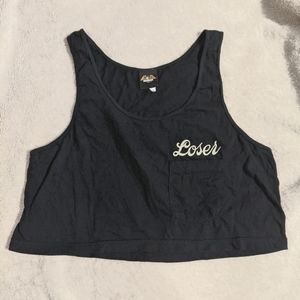 Loser Machine black cropped tank top - One Size